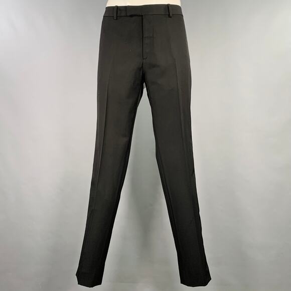 BURBERRY Size 40 Black Wool Tuxedo Dress Pants - Picture 1 of 7